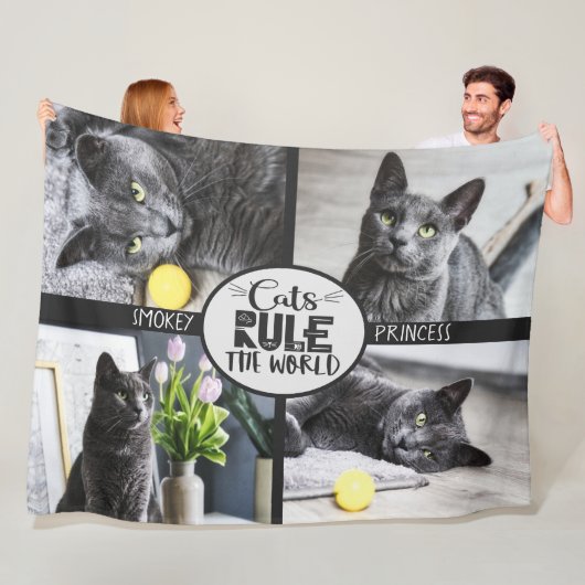 Katzen mit Foto und Namen Fleecedecke (Beispiel)