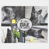Katzen mit Foto und Namen Fleecedecke (Vorderseite (Horizontal))