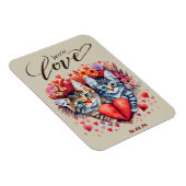 Katzen mit geklappter Liebe-Grußkarte Magnet (Rechte Seite)
