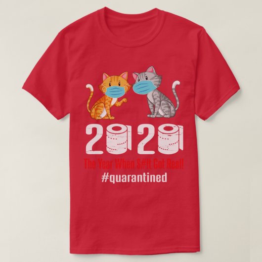 Katzen mit Gesichtsmaske tanzen 2020 Toilettenpapi T-Shirt (Design vorne)