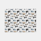 Katzen mit glühenden Gesichtern und Mustern für Pa Fleecedecke (Vorderseite (Horizontal))