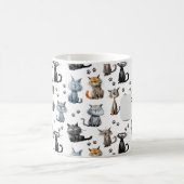 Katzen mit grauenhaftem Muster mit Namen Kaffeetasse (Mittel)