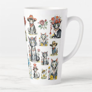 Katzen mit Hasen und Blume Milchtasse
