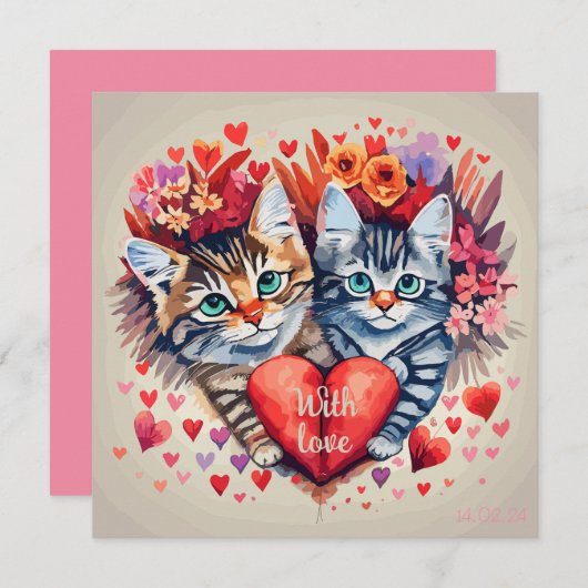 Katzen mit Herz (Vorne/Hinten)