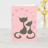Katzen mit Herz Karte (Gelbe Blume)