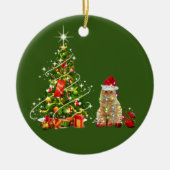 Katzen mit Hutschuh Weihnachten Keramik Ornament (Vorne)