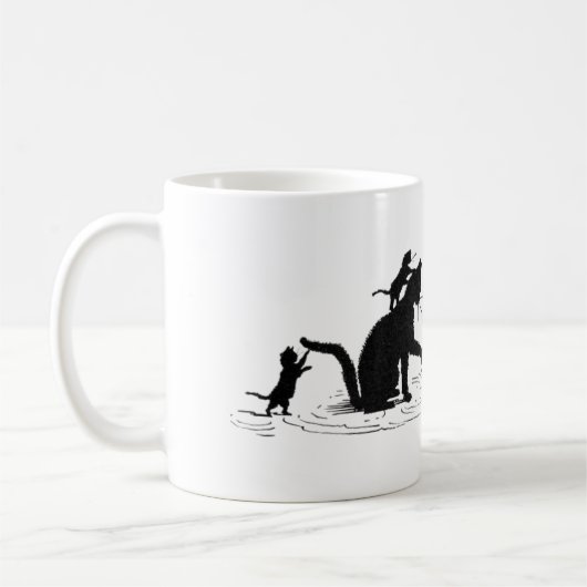 Katzen mit Kätzchen-Becher Kaffeetasse (Links)