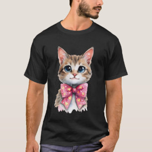 Katzen mit Koketten Schleifen Kitten zur Geburtsta T-Shirt