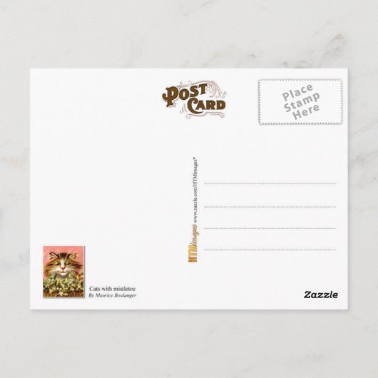 Katzen mit Mistletoe Postkarte (Rückseite)