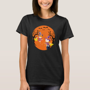 Katzen mit Mond T-Shirt