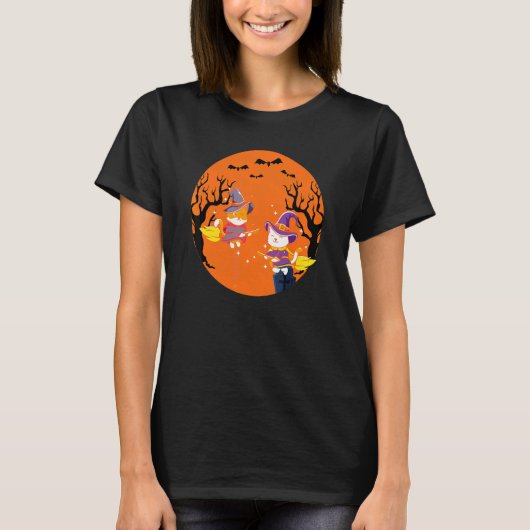 Katzen mit Mond T-Shirt (Vorderseite)