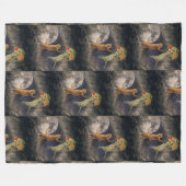 Katzen mit Mond und Universum Fleecedecke (Vorderseite (Horizontal))