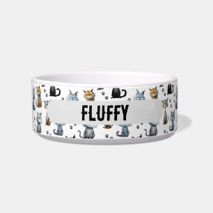 Katzen Mit Mürrischen Gesichtern Pfotenabdrücke Mu Napf