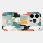 Katzen mit neutralem Muster Case-Mate iPhone Hülle (Rückseite (Horizontal))