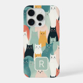 Katzen mit neutralem Muster iPhone Hülle (Rückseite)
