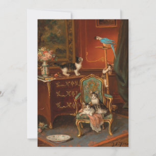 Katzen mit Papagei spielen   Jules Le Roy