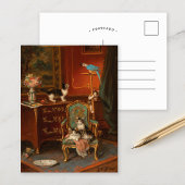 Katzen mit Papagei spielen | Jules Le Roy Postkarte