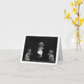 Katzen mit Puppe Karte (Gelbe Blume)