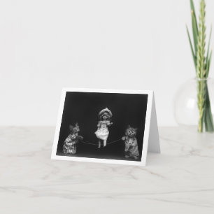 Katzen mit Puppe Karte
