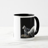 Katzen mit Schüssel Nahrung Tasse (VorderseiteRechts)