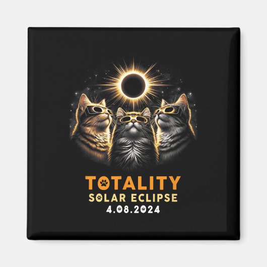 Katzen mit solarem Eclipse Gles 4.08.2024 Magnet (Vorne)