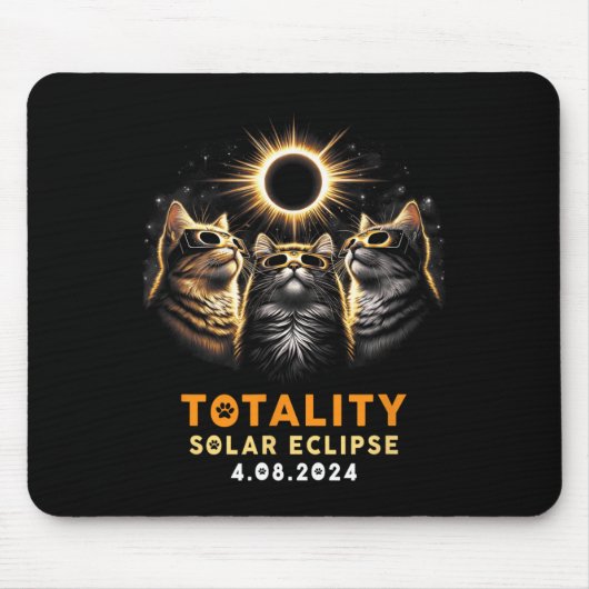 Katzen mit solarem Eclipse Gles 4.08.2024 Mousepad (Vorne)