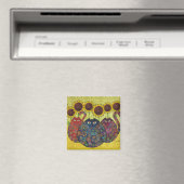 Katzen mit Sonnenblumen Magnet (In Situ (Geschirrspüler))