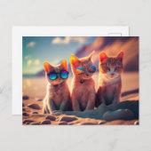 Katzen mit Sonnenbrille Feiertagspostkarte (Vorne/Hinten)