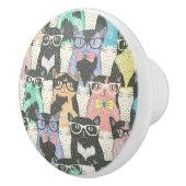 Katzen mit Sonnenbrille Keramikknauf (Rechts)