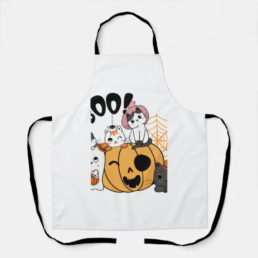 Katzen mit Spaß auf Halloween-Aufkleber Schürze (Vorderseite)