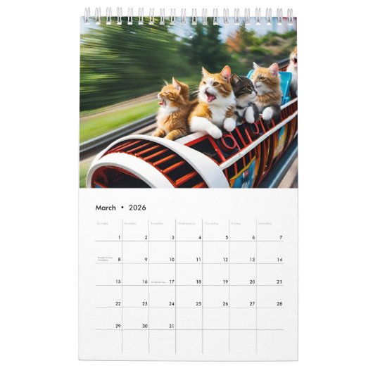 Katzen mit Spaß Kalender (Mär 2026)
