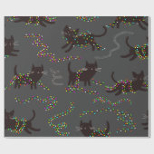 Katzen mit weihnachtlichem Lichtmuster Geschenkpapier (Flach)