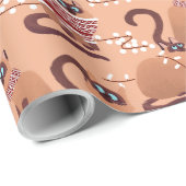 Katzen mit Weihnachtslicht Geschenkpapier (Rolleneckpunkt)