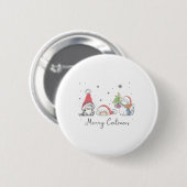 Katzen Mit Weihnachtsmann Hut Fröhliche Catmas Kat Button (Vorne & Hinten)
