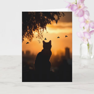 Katzen-Mitleid Verlust der Katze Sonnenuntergang m Karte