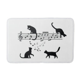 Katzen Musiknoten spielen Badematte