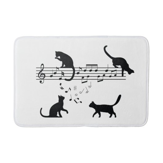 Katzen Musiknoten spielen Badematte (Vorderseite)