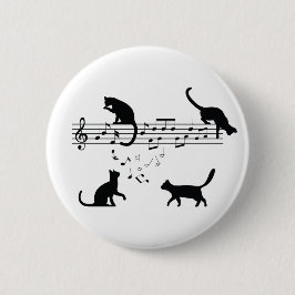 Katzen Musiknoten spielen Button
