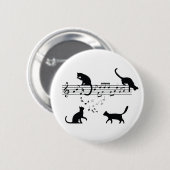 Katzen Musiknoten spielen Button (Vorne & Hinten)
