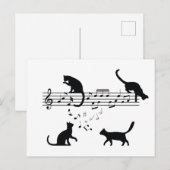Katzen Musiknoten spielen Postkarte (Vorne/Hinten)