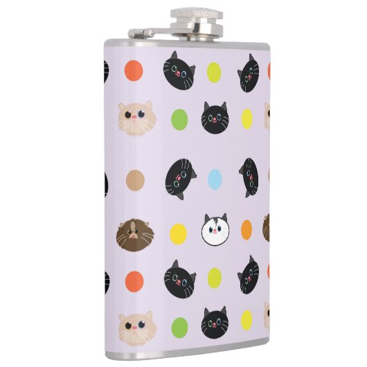 Katzen-Muster Flachmann (Rechts)