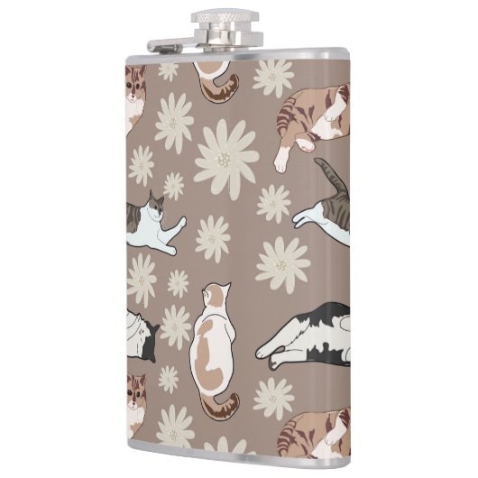 Katzen-Muster Flachmann (Links)