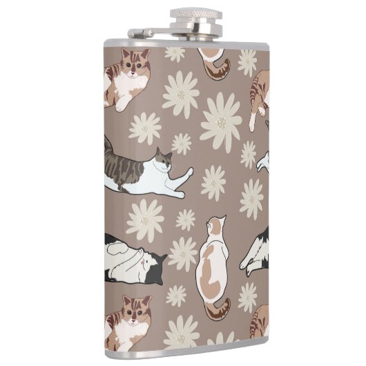 Katzen-Muster Flachmann (Rechts)