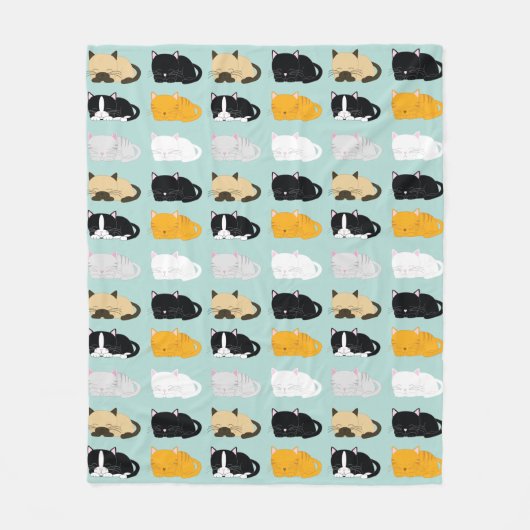 Katzen-Muster Fleecedecke (Vorderseite)