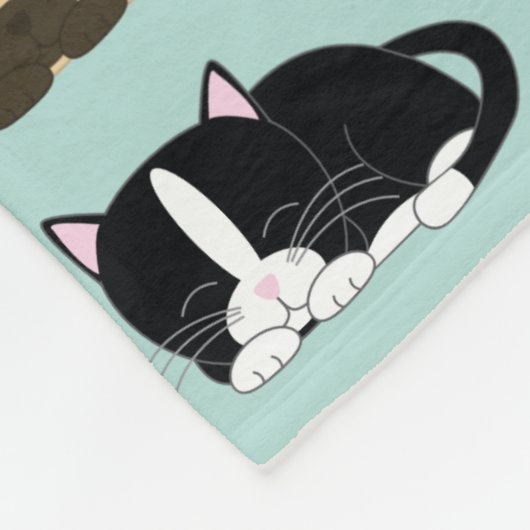 Katzen-Muster Fleecedecke (Ecke)