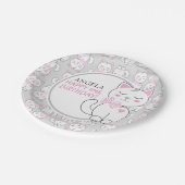 Katzen Muster Geburtstagspapier Teller (Schrägansicht)