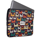 Katzen Muster individuelle Laptop-Ärmel für Monogr Laptopschutzhülle (Vorne Rechts)