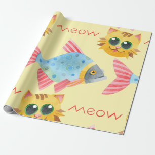 Katzen Muster Niedliche farbige Haustiere Tiere Geschenkpapier