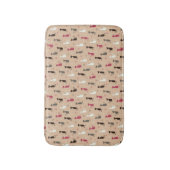 Katzen Muster-Rosa Badematte (Vorderseite Vertikal)