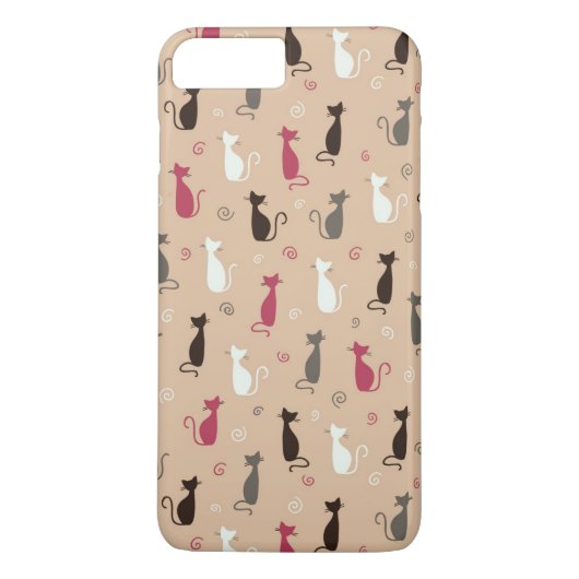 Katzen Muster-Rosa Case-Mate iPhone Hülle (Rückseite)